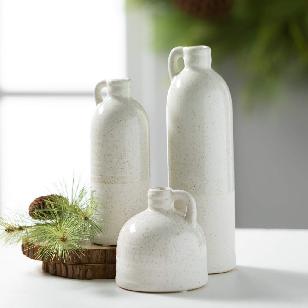 White Handled Bottle Vase Set3