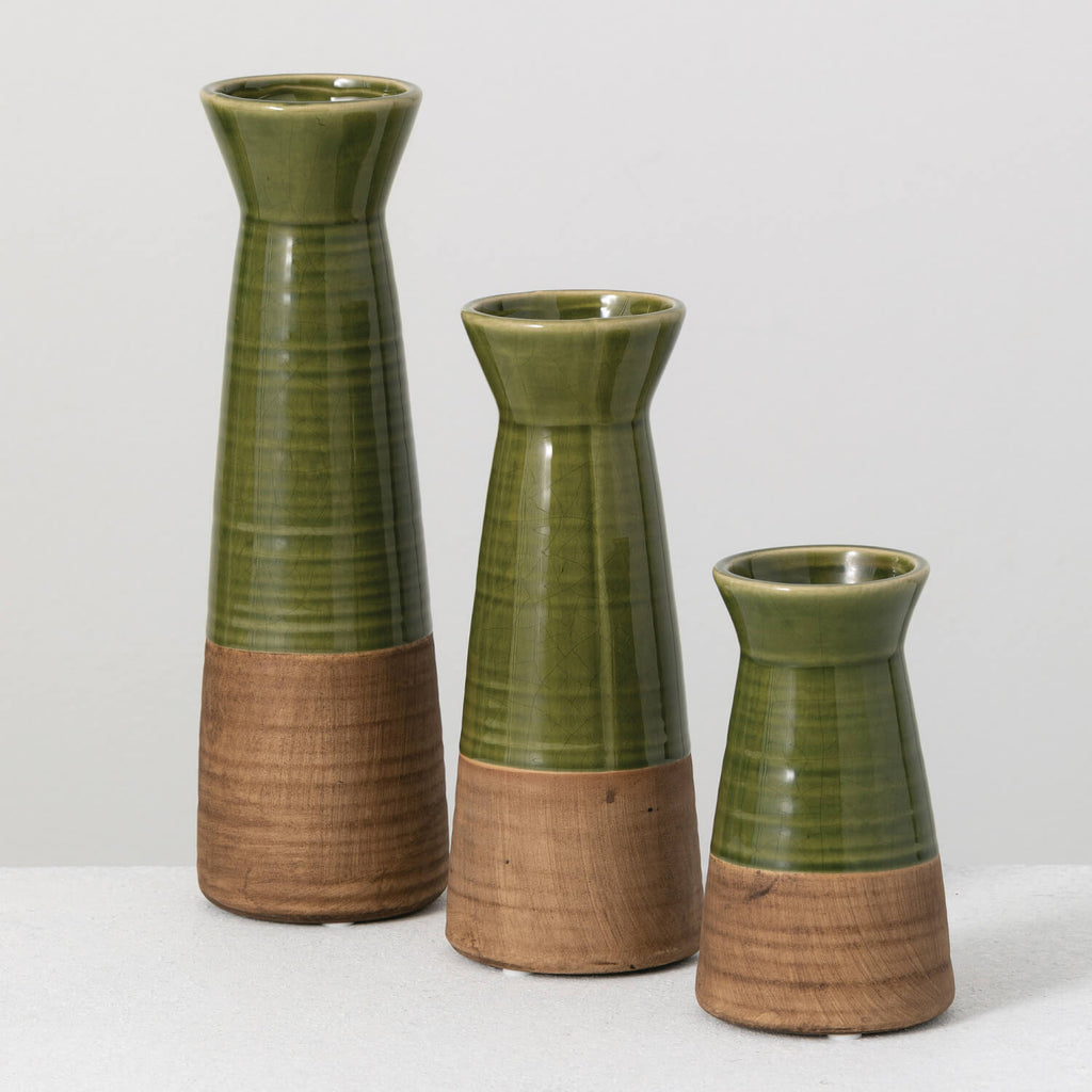 Two-Toned Ceramic Bud Vase Set