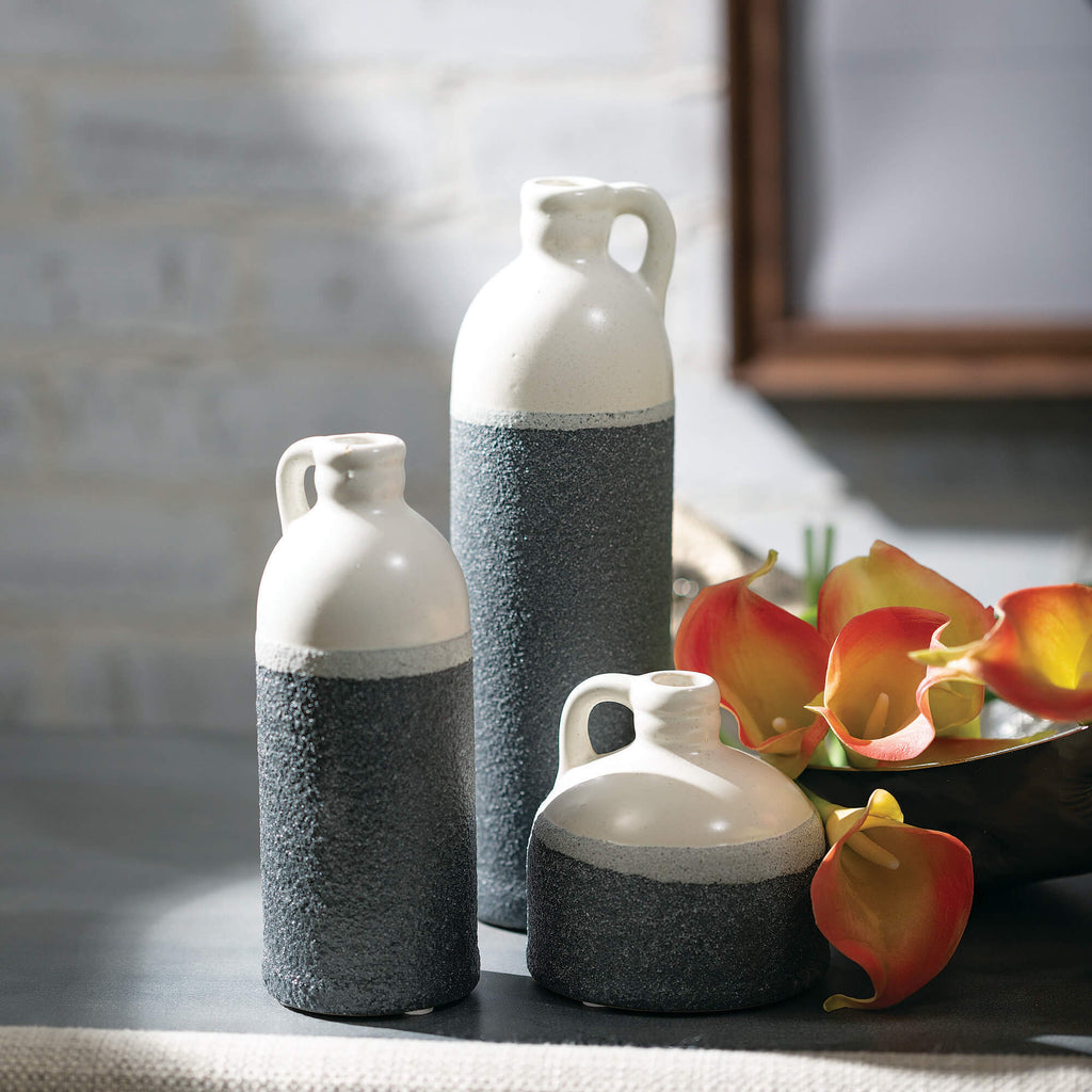 Two-Toned Jug Vase Set Of 3   