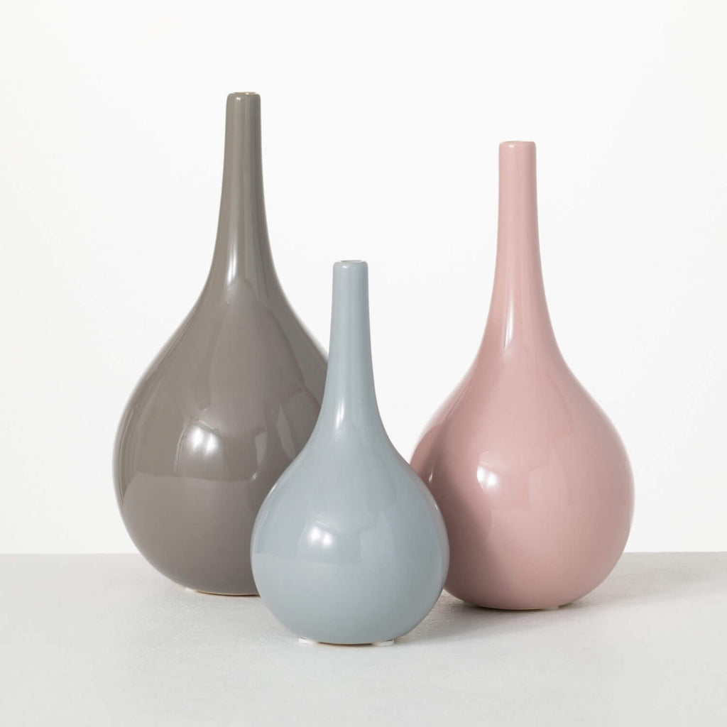 Cool Glossy Vase Set Of 3     