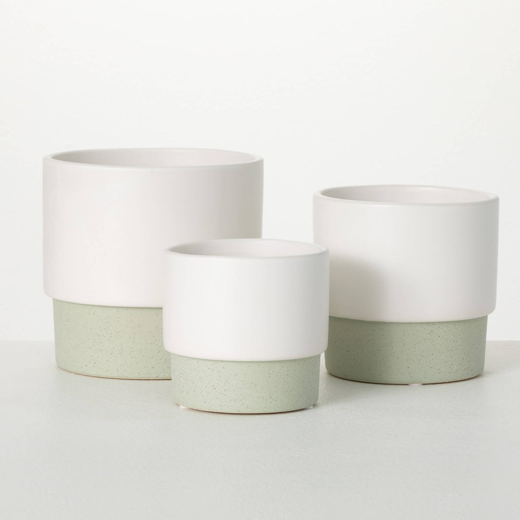 Ceramic Rimmed Two-Toned Pots 