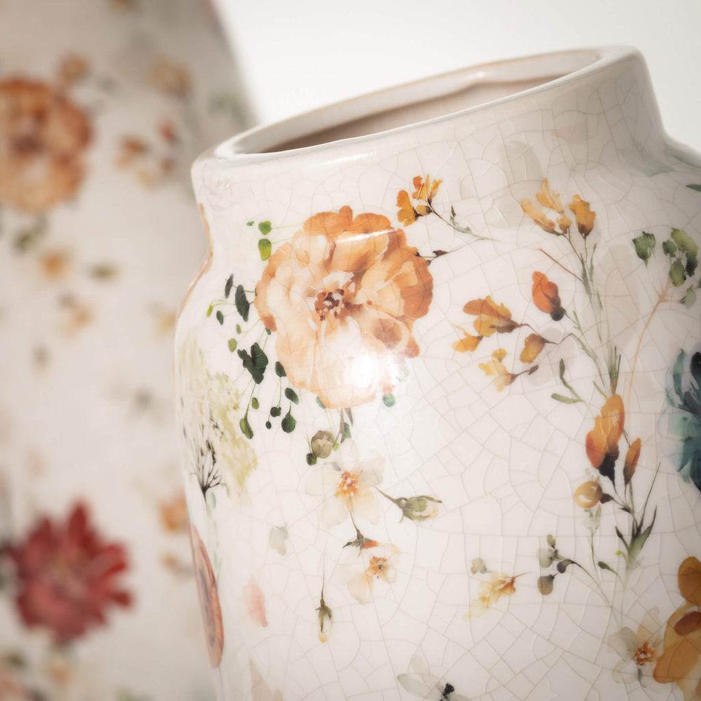 Elegant Blossom Pattern Vases 