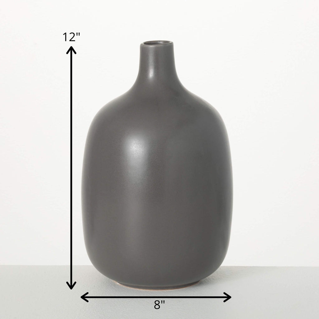 Matte Charcoal Jug Vase       