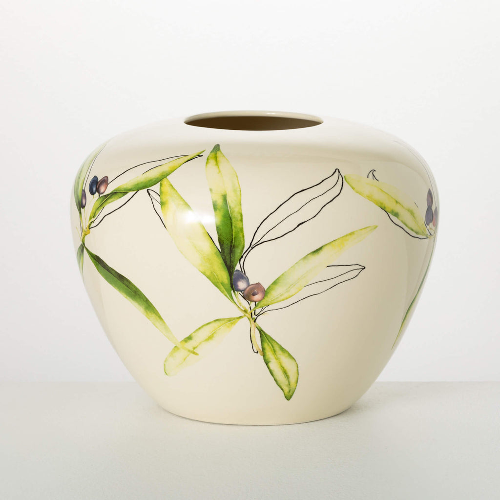 Ceramic Olive Print Table Vase