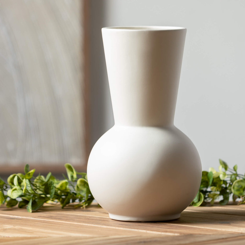 Modern Matte White Gourd Vase 