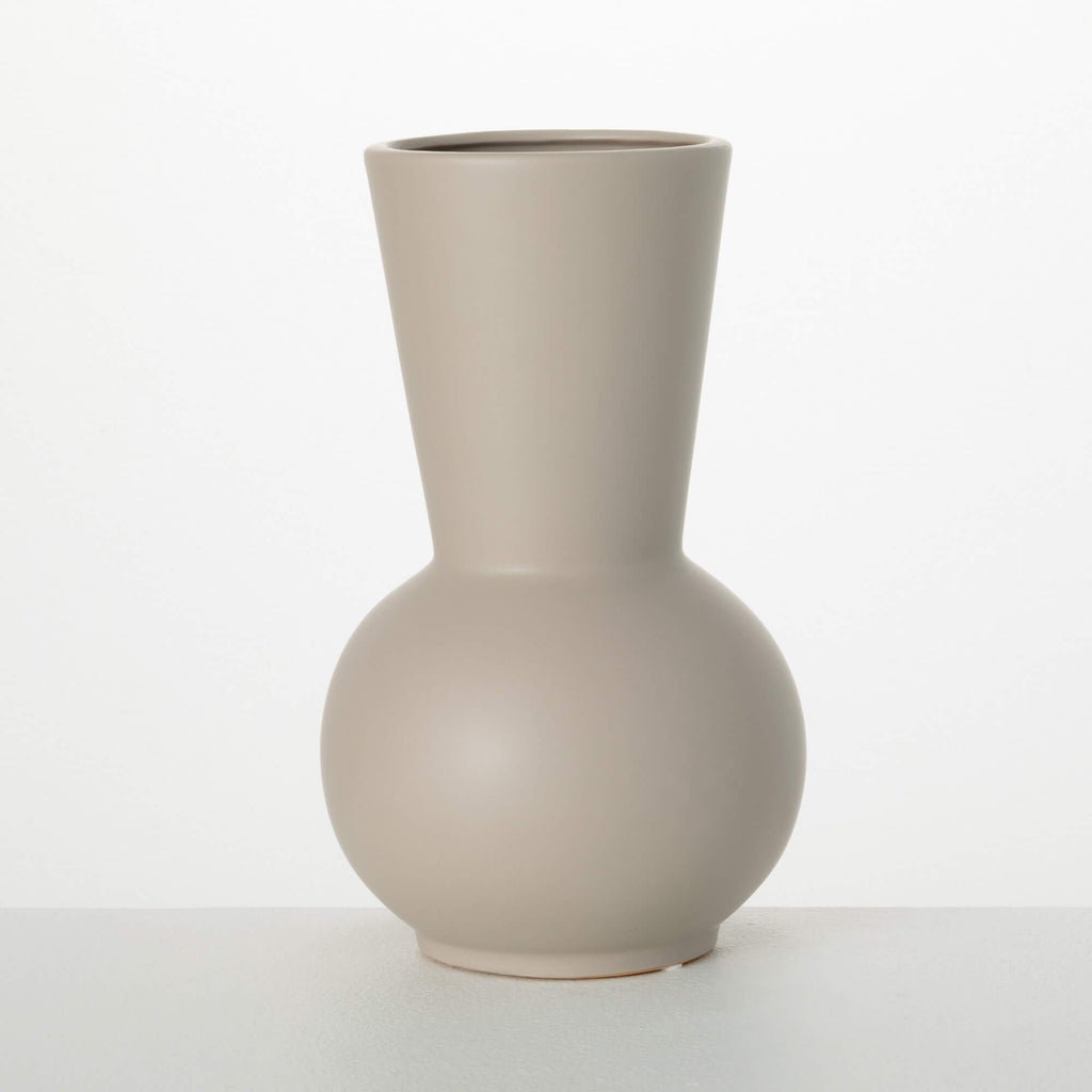 Modern Matte Gray Gourd Vase  