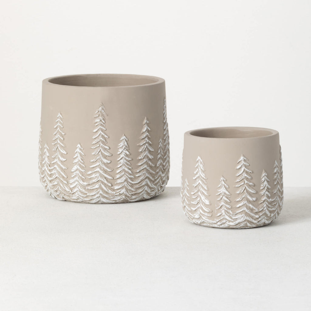 Cements Planters With Trees   