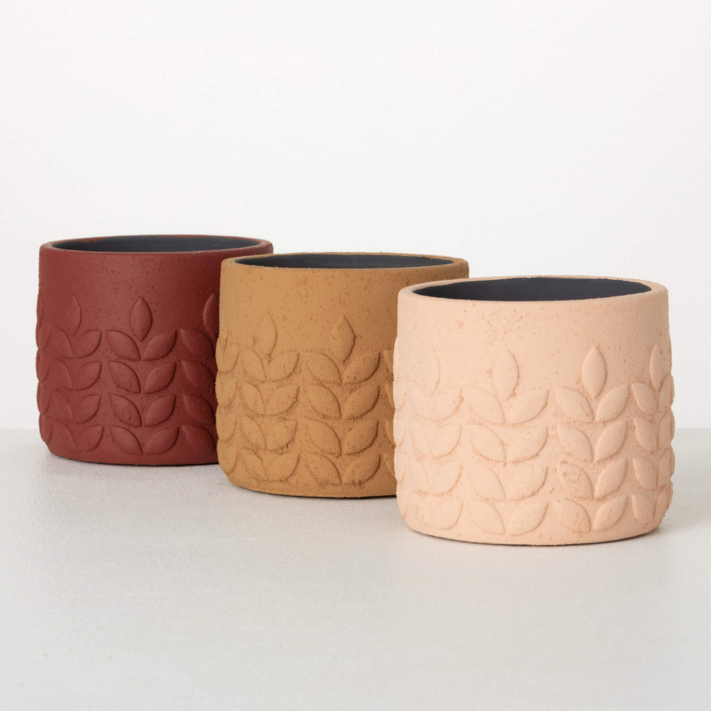 Modern Leaf Desert Toned Pots 