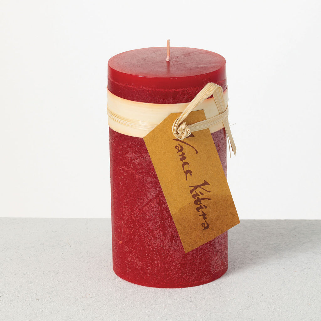 Cranberry Timber Pillar Candle