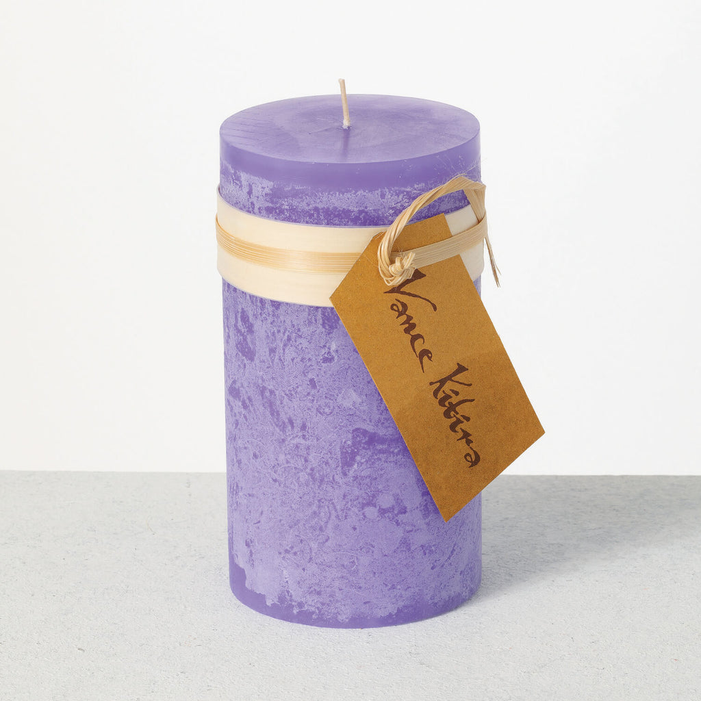 Purple Timber Pillar Candle   