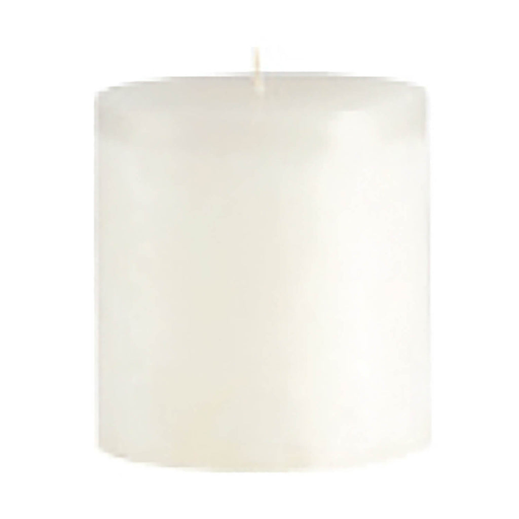 White Timber Pillar Candle    