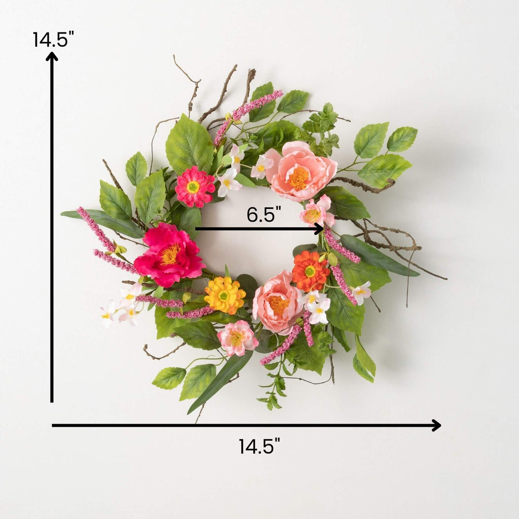 Vibrant Floral Small Wreath   
