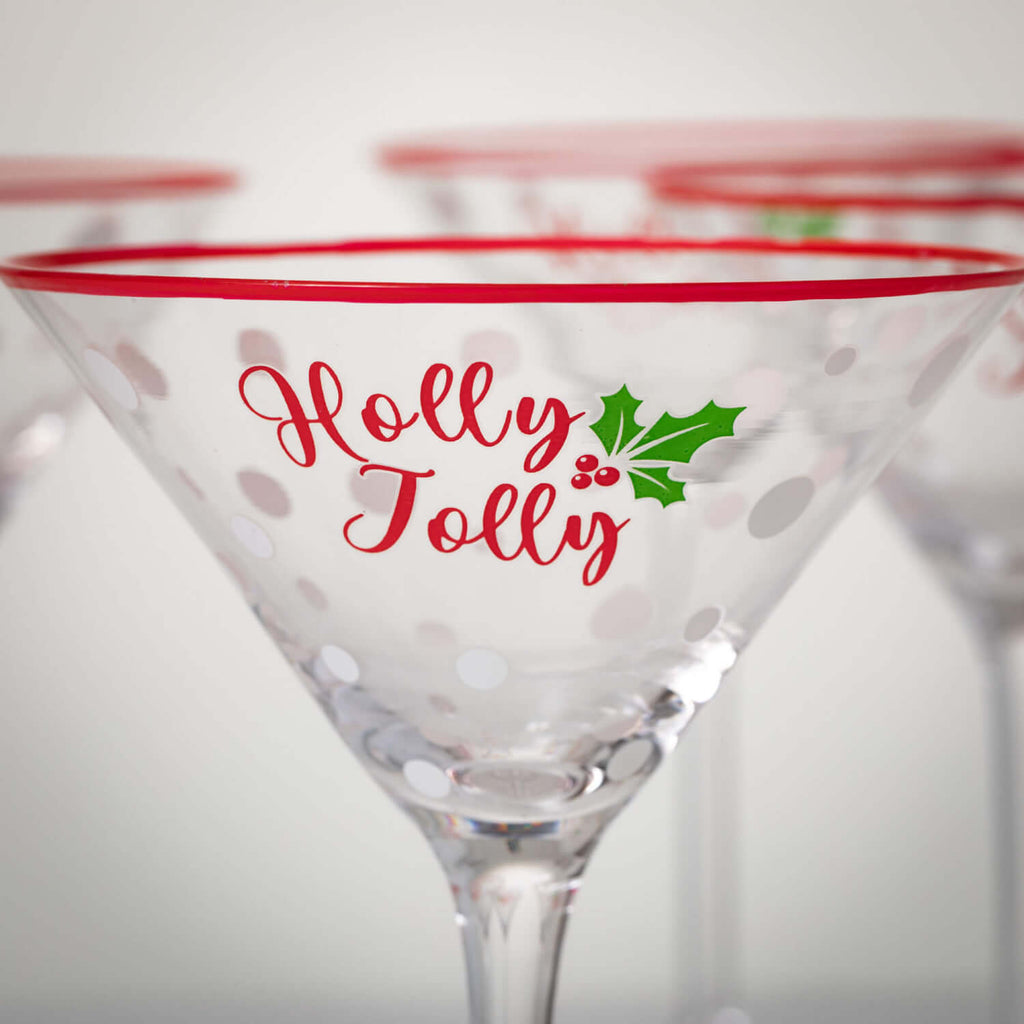 Holly Martini Glass Set       