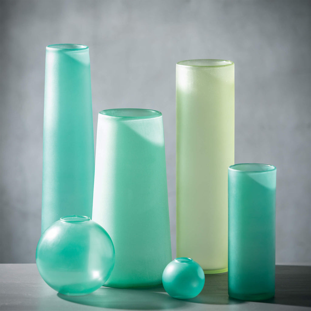 Sea Glass Modern Vase Set Of 2