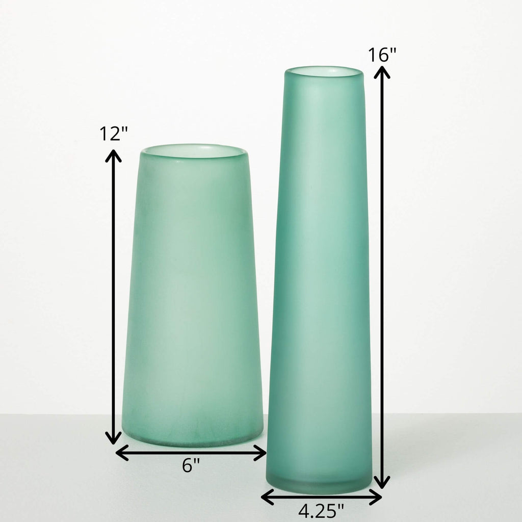 Sea Glass Modern Vase Set Of 2