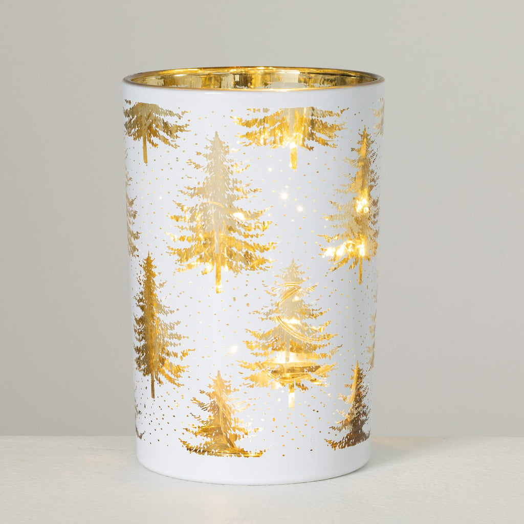 White Gold Tree Cylinder Light