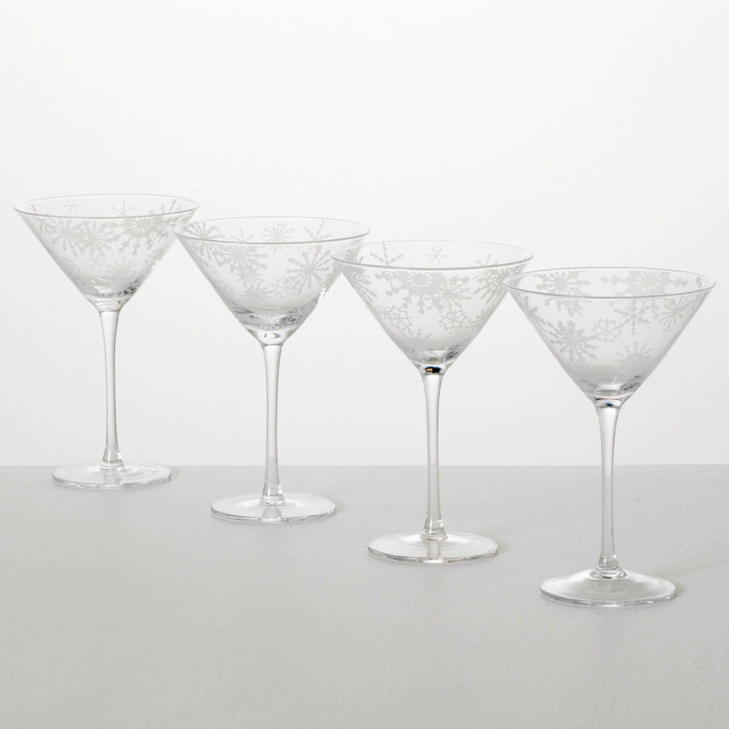 Snowflake Martini Glass Set   