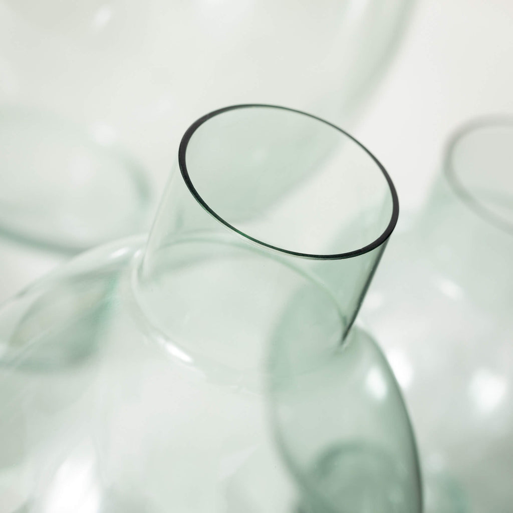Gray Glass Gourd Vase Set     