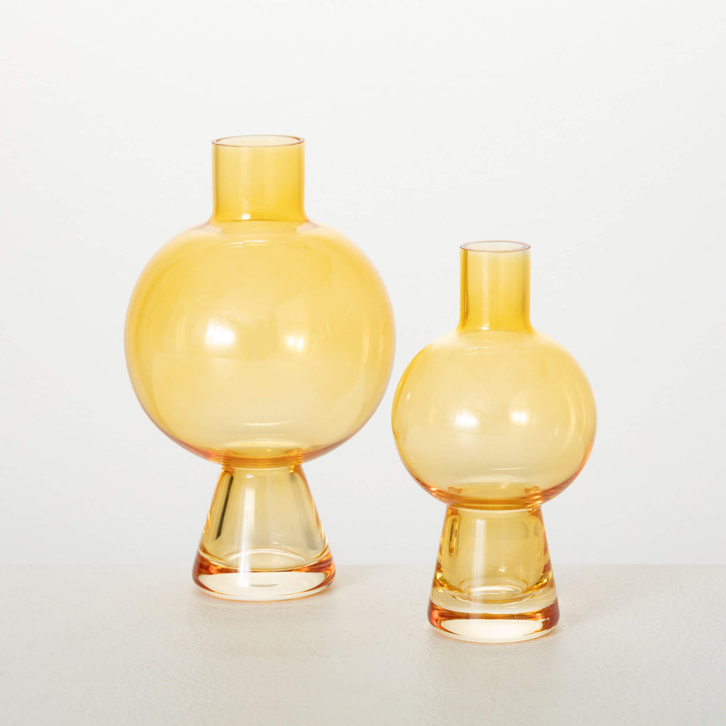 Deep Yellow Gourd Vase Set    