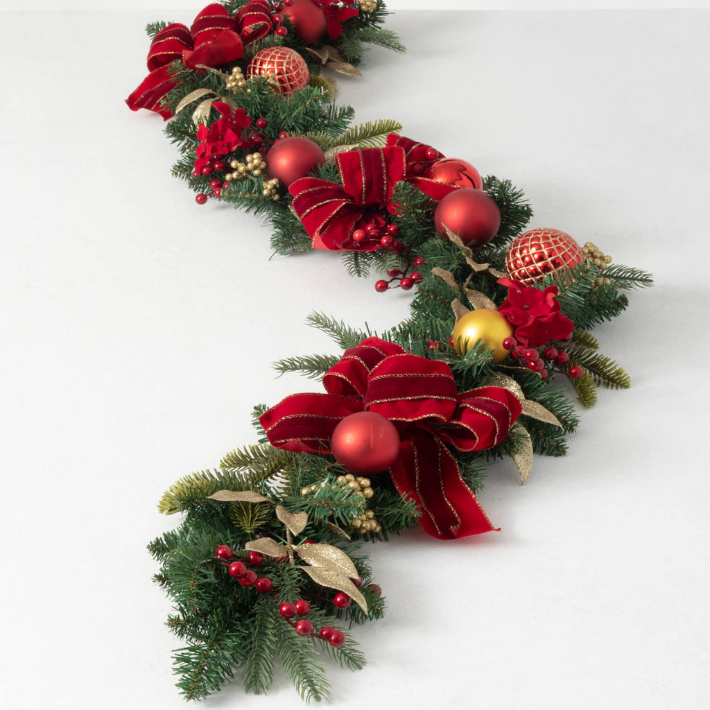 Ornament & Pine Ribbon Garland