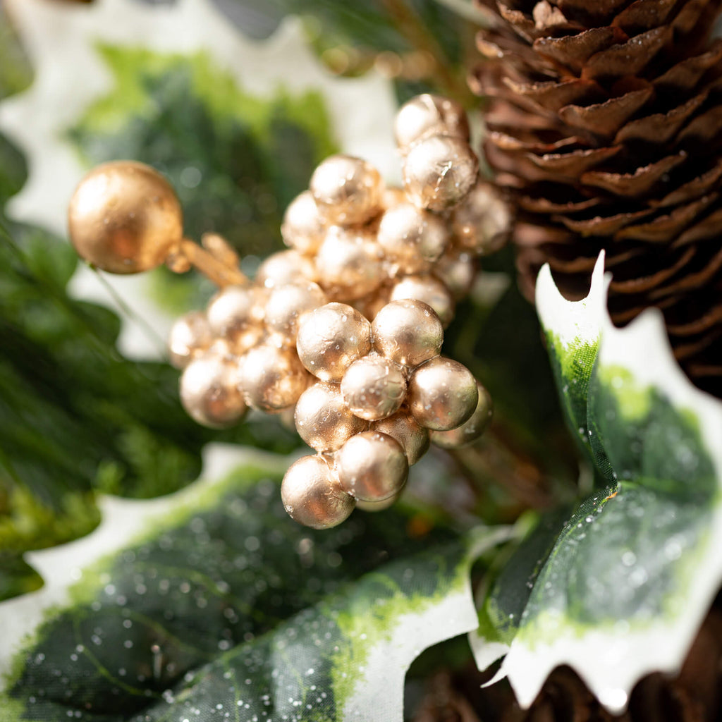 Gold Holly And Pine Garland   