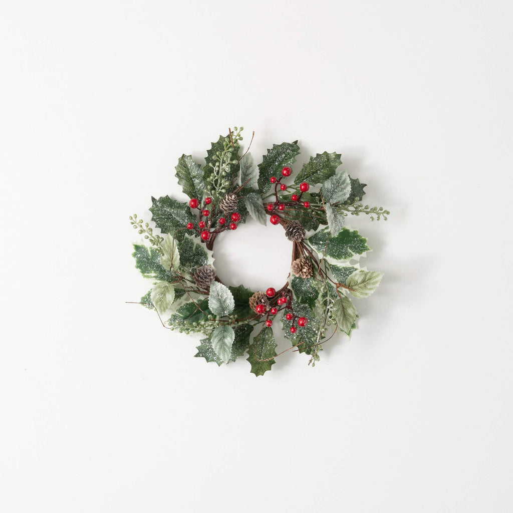 4.5" Frosted Holly Ring       
