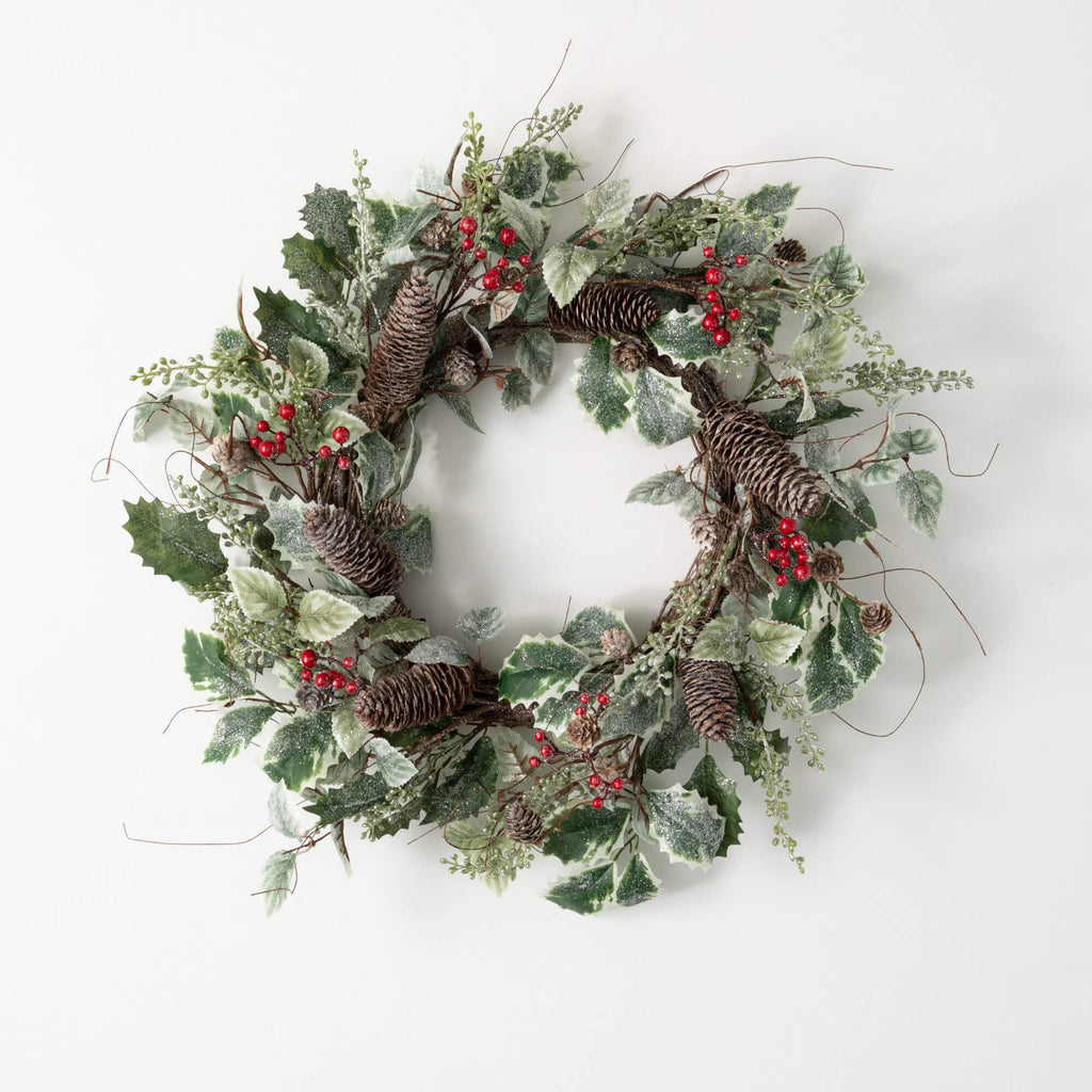 Frosted Holly Wreath          