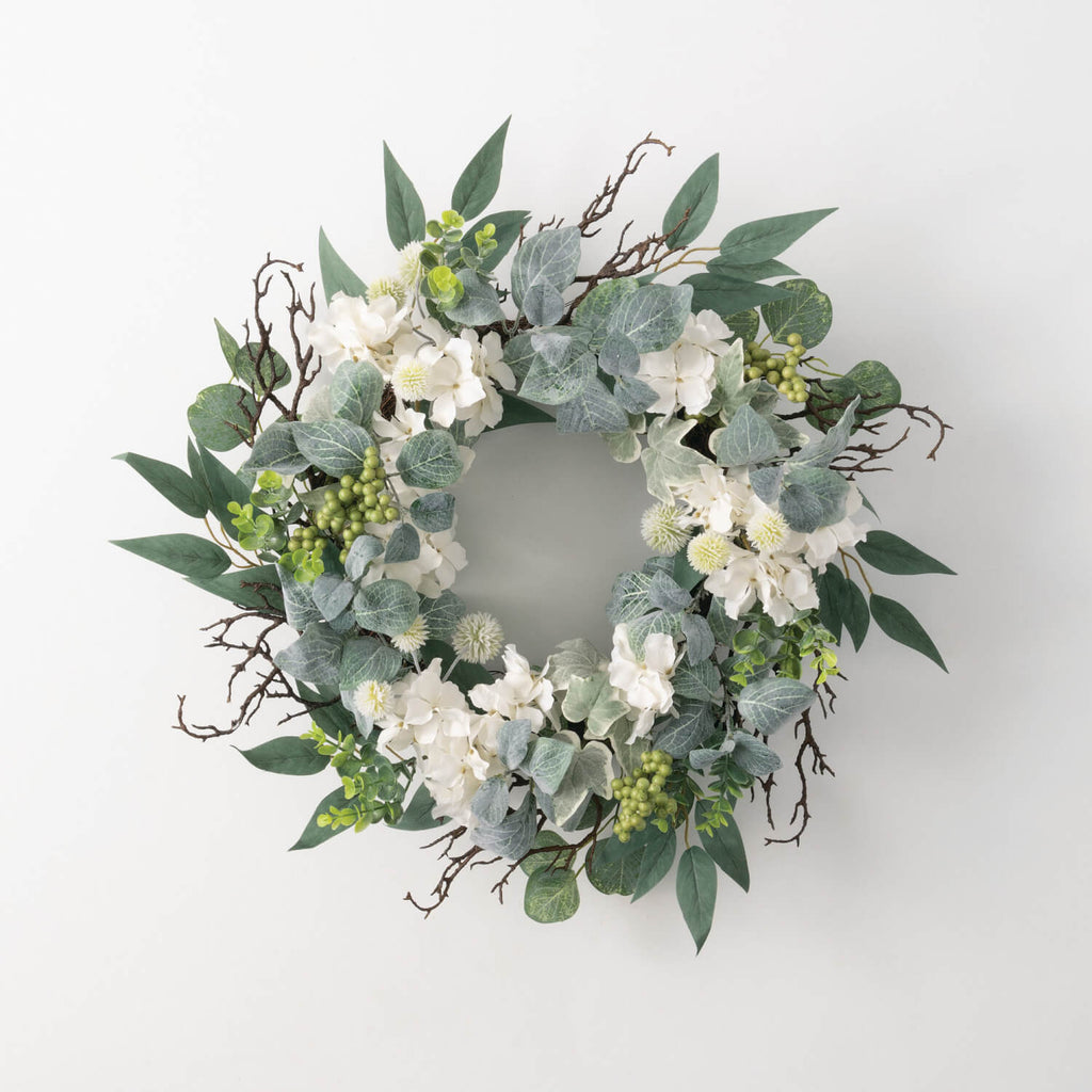 Hydrangea/Foliage Wreath      