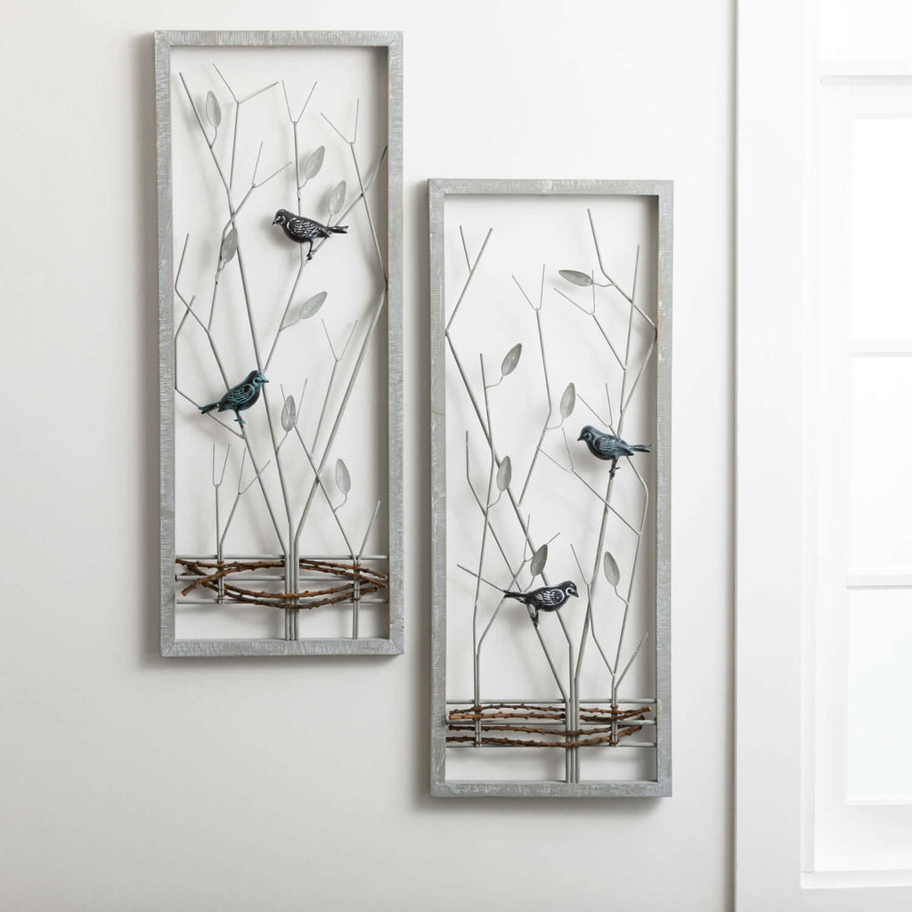 Sculpted Wire Bird Art Panels 