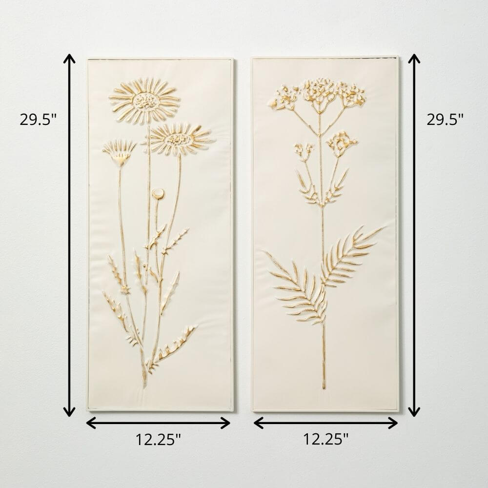 Gold-Brushed Botanical Panels 