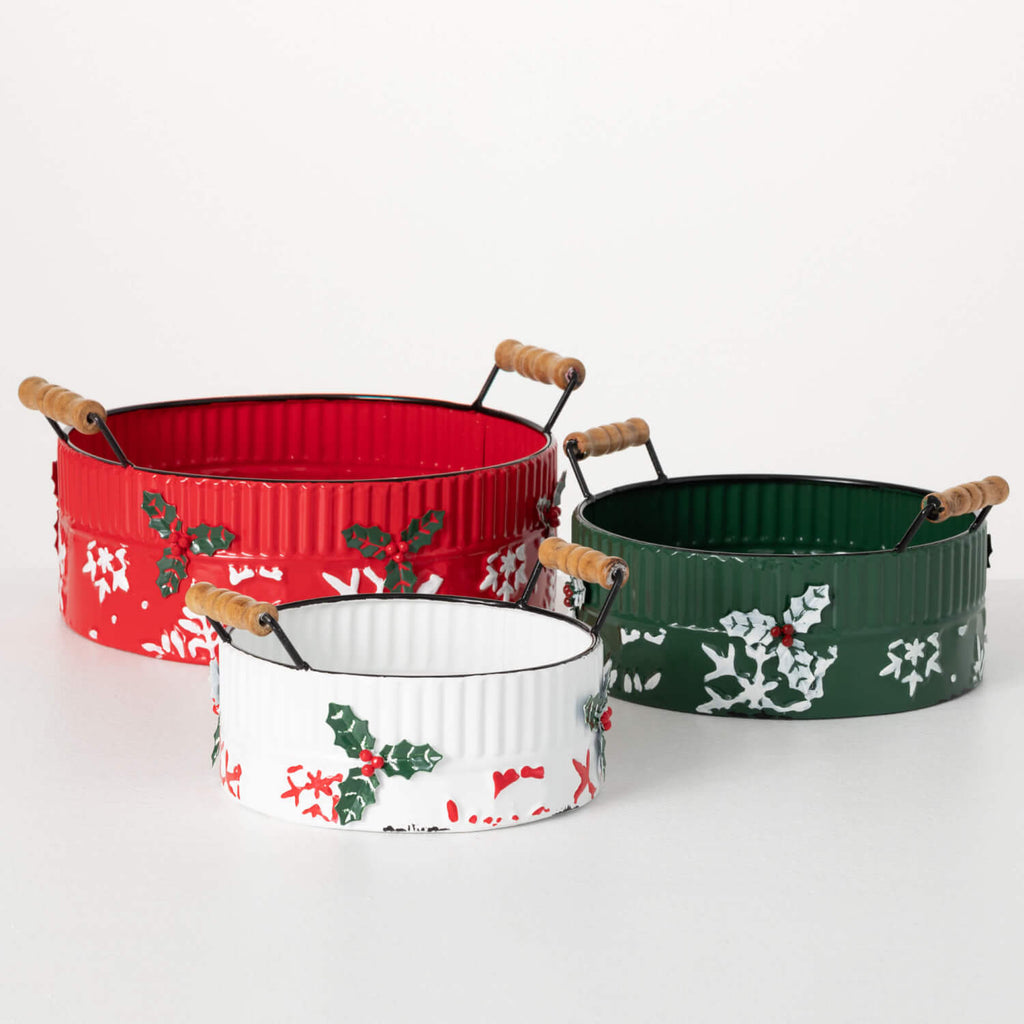 Embossed Holiday Container Set