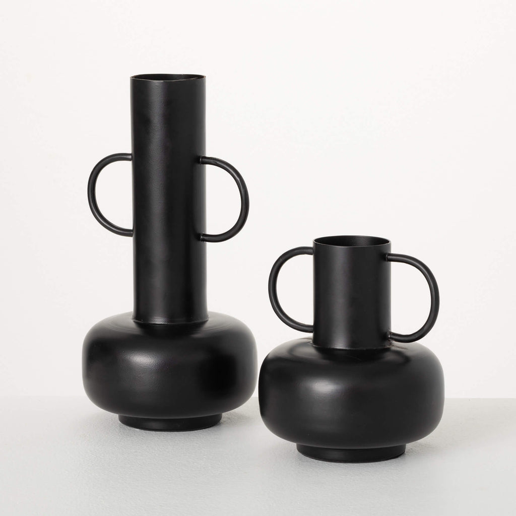 Modern Ebony Jug Vase Set Of 2