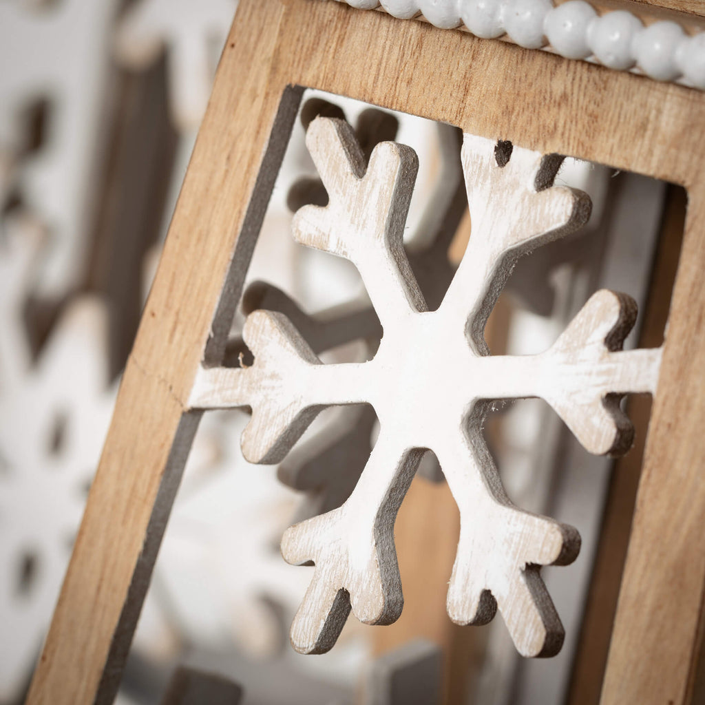 Beaded Snowflake Lantern Set  
