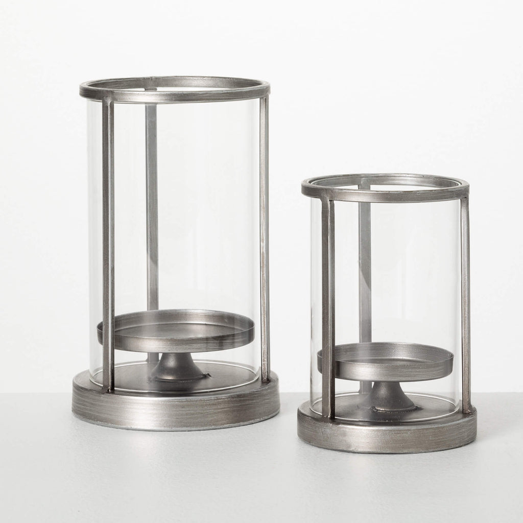 Metal Glass Pillar Holder Set 