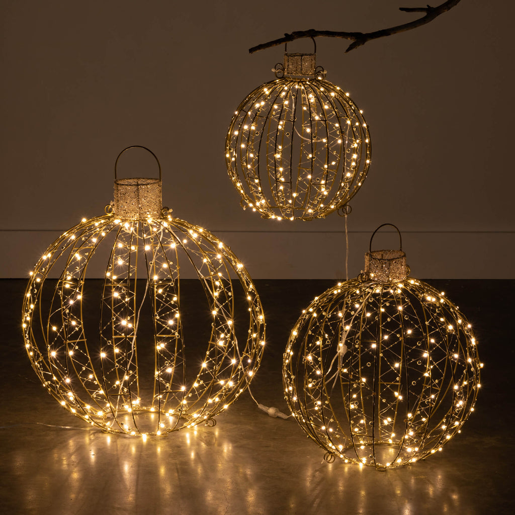 Lighted Outdoor Ball Ornaments