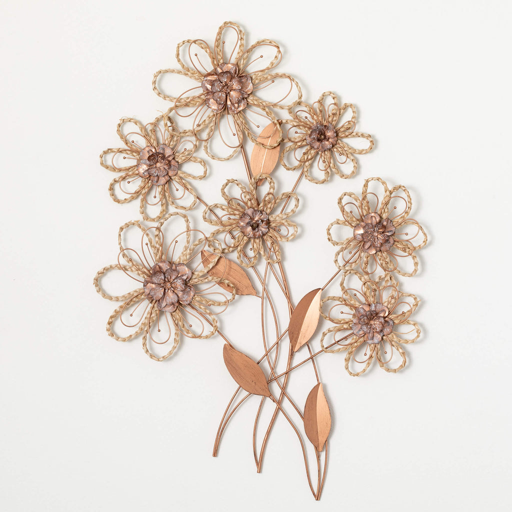 Copper Seagrass Floral Artwork
