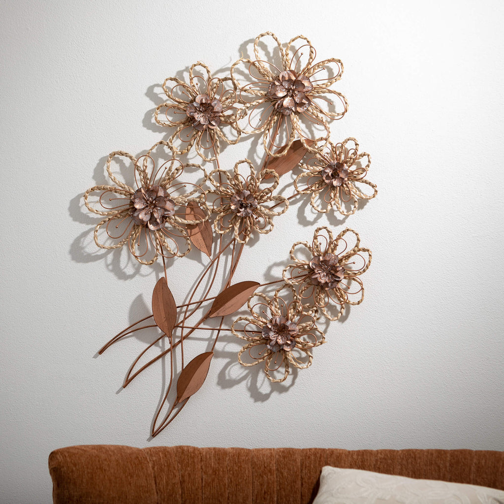 Copper Seagrass Floral Artwork