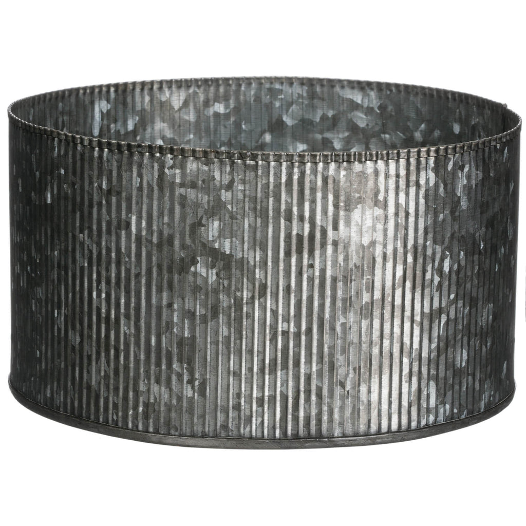Ribbed Galvanized Metal Pot   