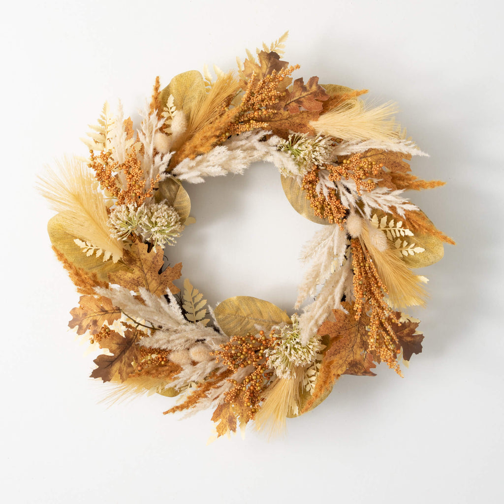24" Dried Pampas Wreath       