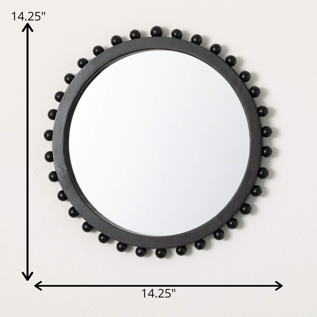 Large Black Hobnail Mirror    