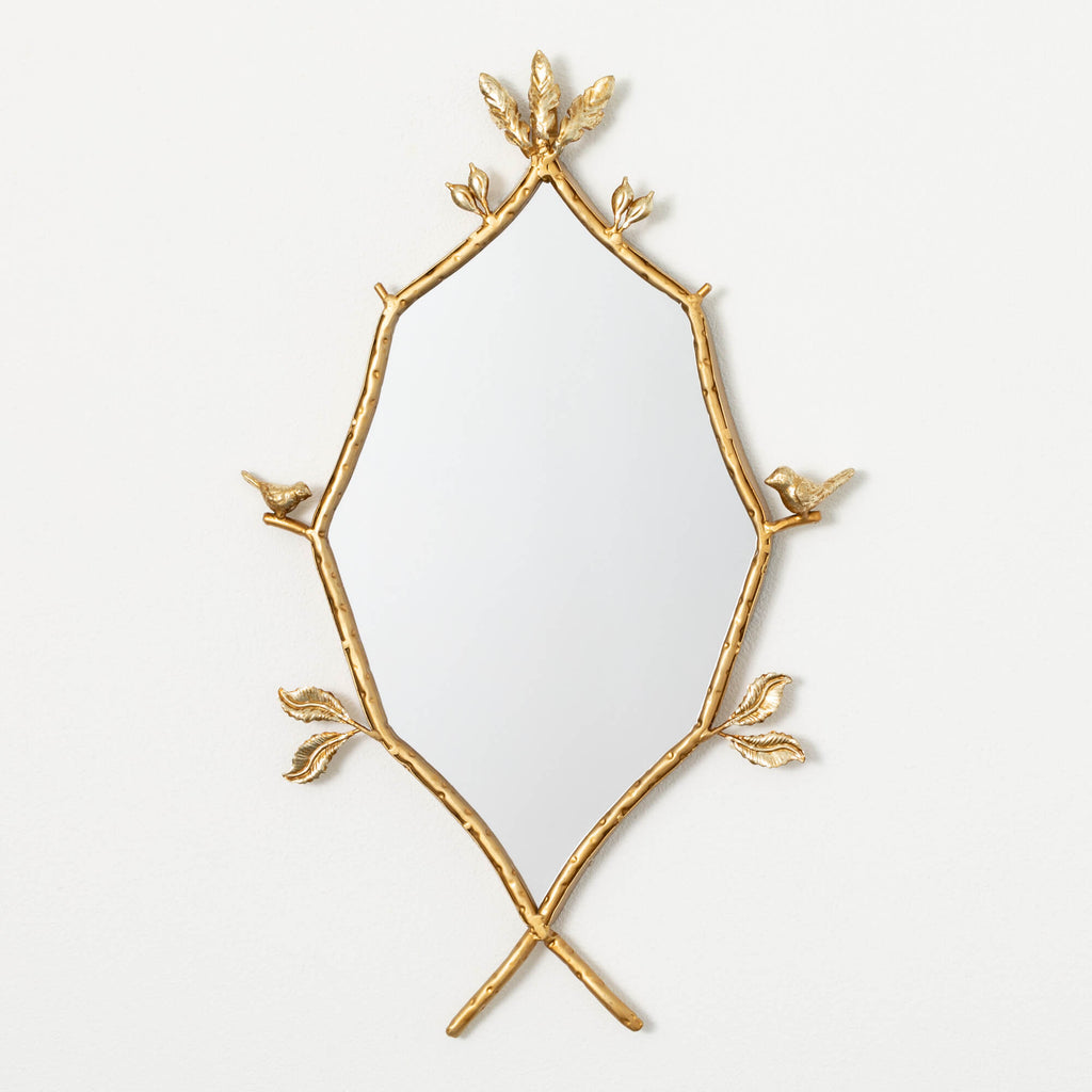 Gold Twig Accent Wall Mirror  