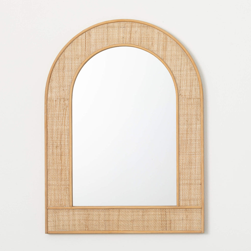 Rattan Arched Wall Mirror     