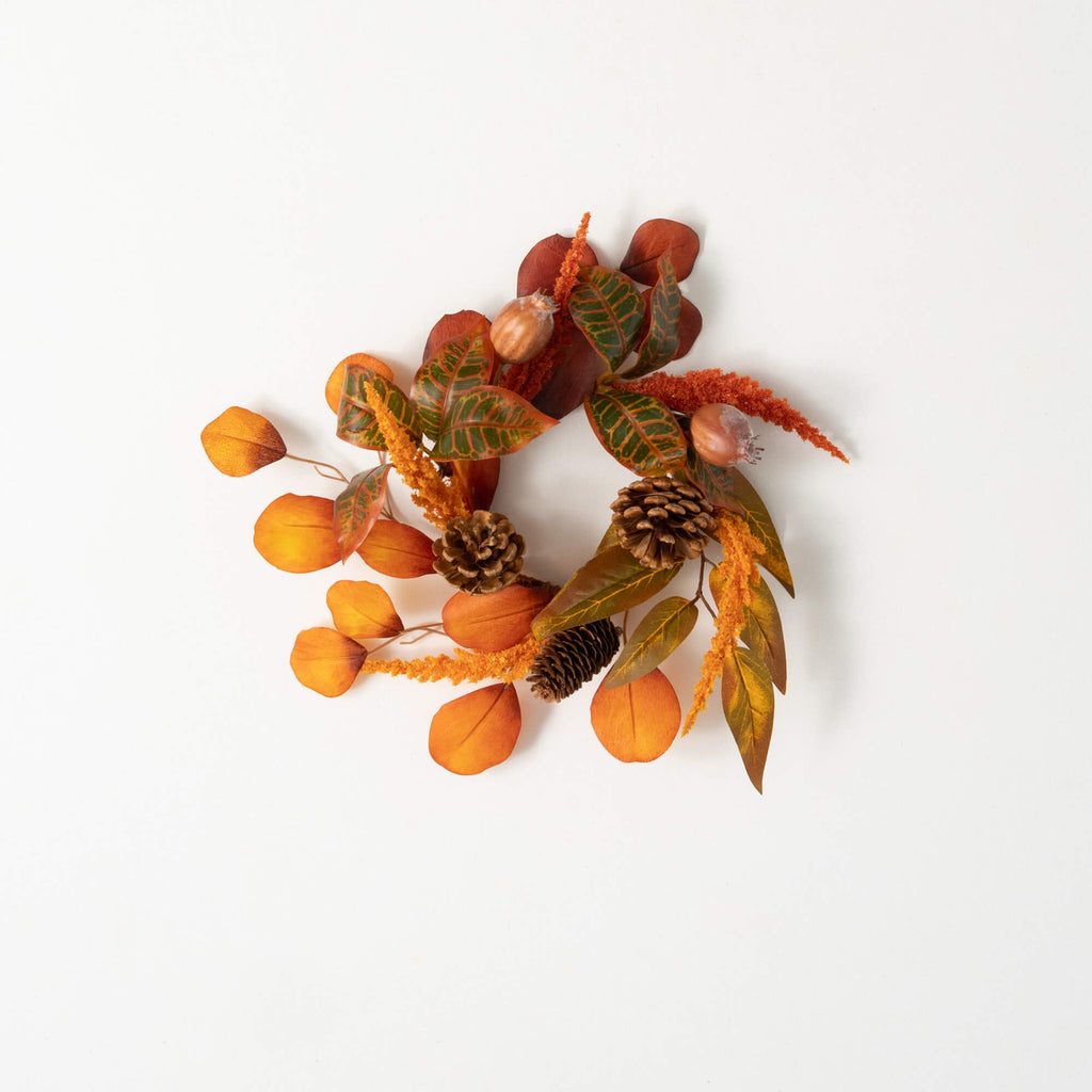 Mixed Fall Leaf & Wheat Ring  