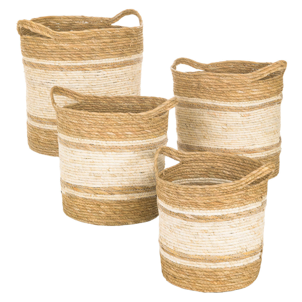 Woven Handled Tote Baskets    
