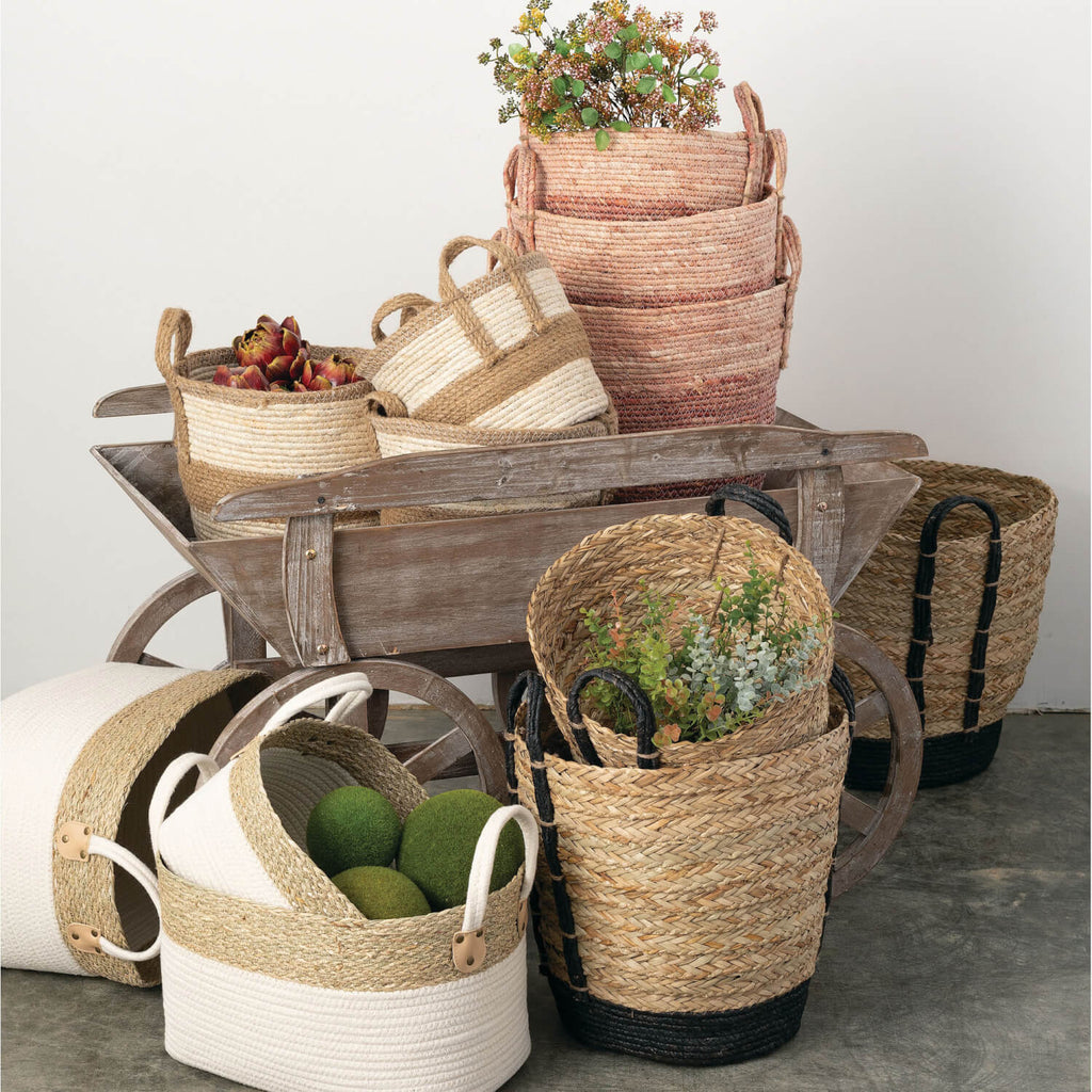 Woven Straw Basket Set/3      