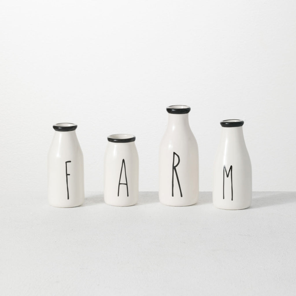 Farm Cream Bottles Set/4      