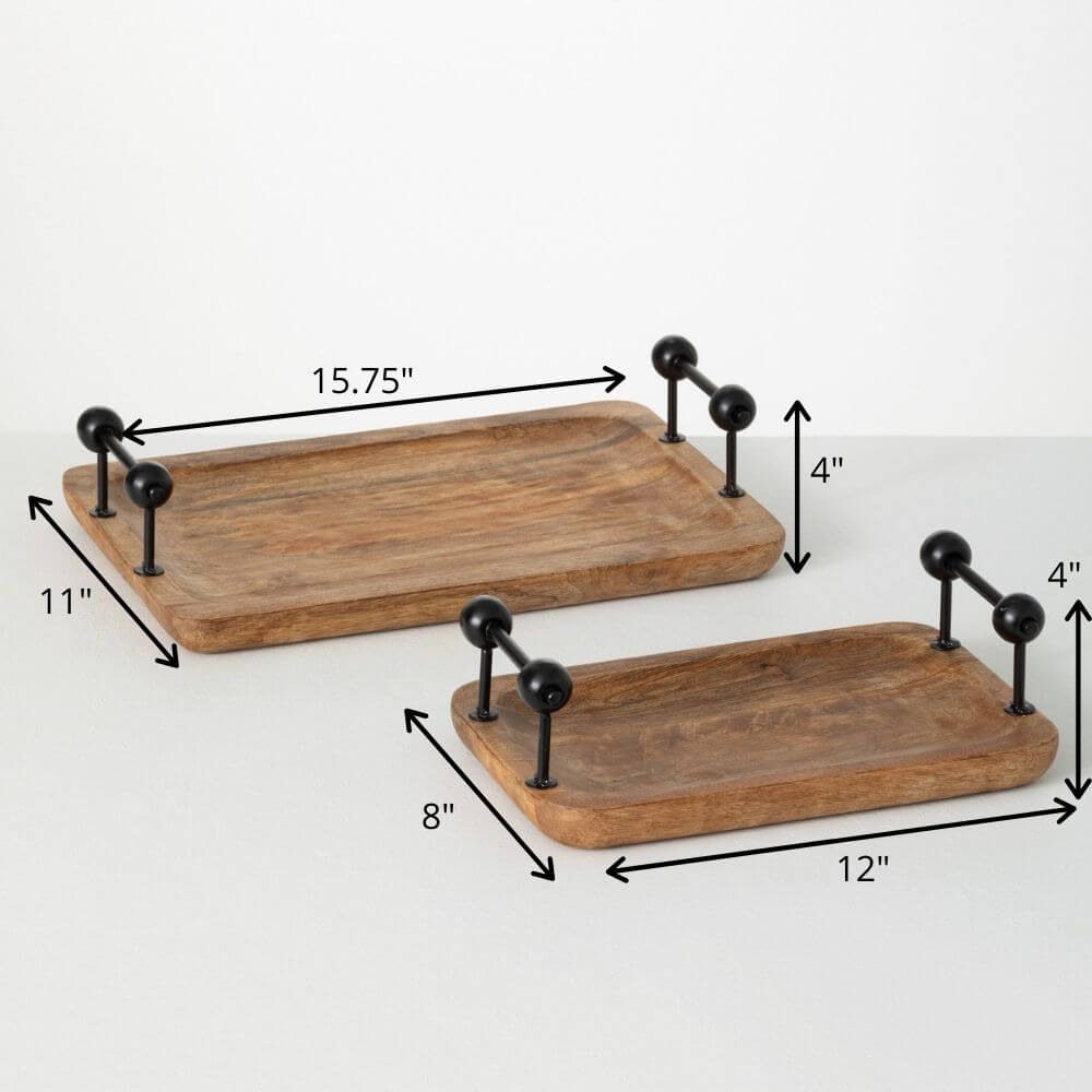 Wooden Tray Set With Handles 2