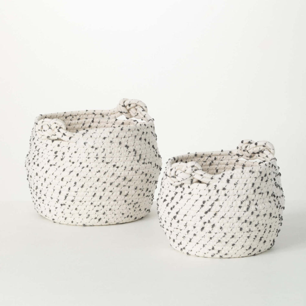 Fabric Woven Basket Set Of 2  