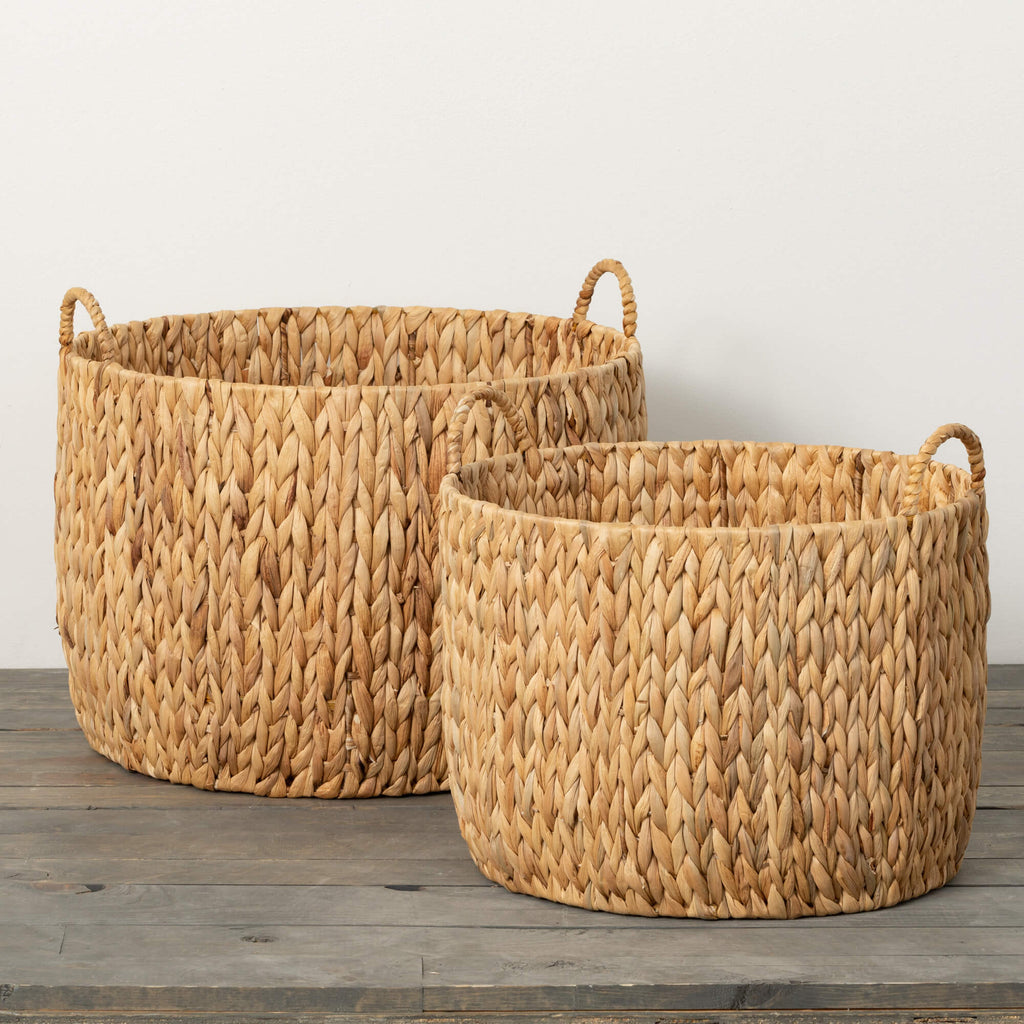 Handcrafted Fiber Basket Set 2