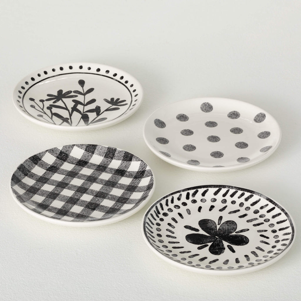 Black And White Pattern Plates